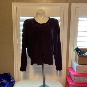 Alex Marie Deep Purple Knit Cardigan